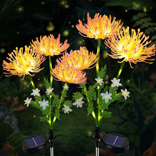 HIQE-FL Gartendeko Solar Gartenleuchte Außen,2 Stück Blume Solarlampen Wasserdicht Solar Blumen Lampe,Solarlampen für Außen Garten,Zäune,Hochzeit,Party Dekoration von HIQE-FL