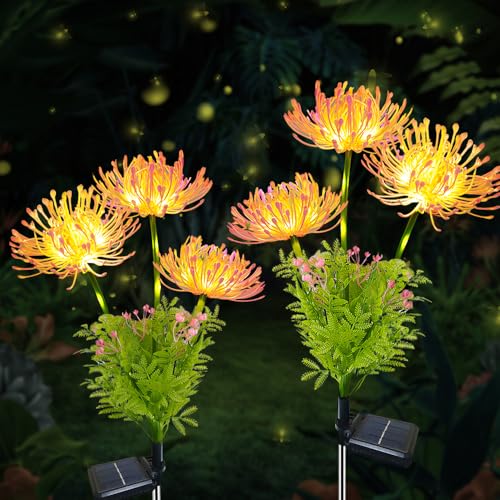 HIQE-FL Gartendeko Solar Gartenleuchte Außen,2 Stück Blume Solarlampen Wasserdicht Solar Blumen Lampe,Solarlampen für Außen Garten,Zäune,Hochzeit,Party Dekoration von HIQE-FL