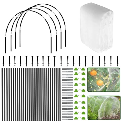 Pflanztunnel Bögen,3X10M,Gewächshausreifen Fiberglas,Tunnelbogen für Hochbeet,Gewächshausreifen,Gartentunnel Reifen,Folientunnel Bögen,Gewächshaus Tunnel,Gewächshaus Hoops von HIQE-FL