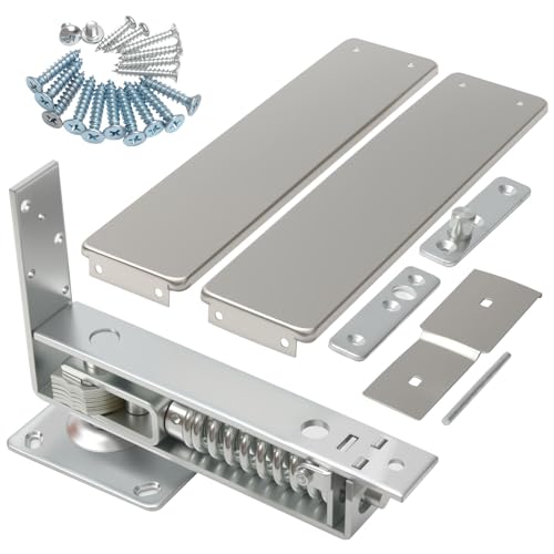 Doppelhub-Federscharnier, silberfarbenes Edelstahl-Scharnier, schwenkbares Scharnier, selbstschließende Türbeschläge mit verstellbarem Teleskopschaft für Holztür zu Hause Doppelhub-Federscharnier, silberfarbenes Edelstahl-Scharnier, schwenkbares Scharnier, selbstschließende Türbeschläge mit verstellbarem Teleskopschaft für Holztür zu Hause von HIQINLUG