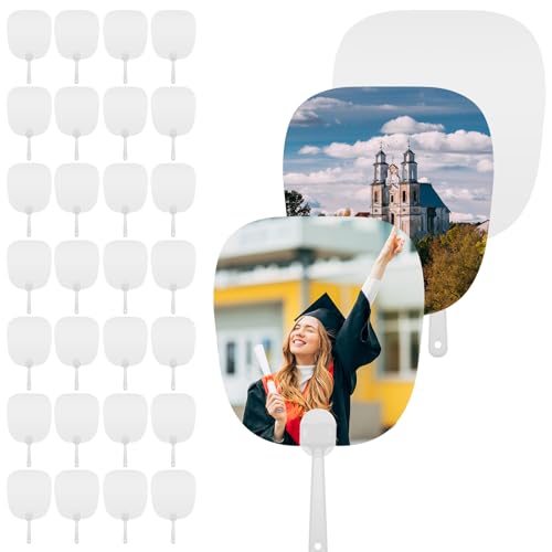 HIQINLUG 100 Stück Sublimations-Handventilatoren, Kirchenventilator-Set, doppelseitig, Sublimations-Paddelrohlinge, DIY-Blanko-Ventilator für Hochzeits-Fans, Kirchenpartys, Gäste HIQINLUG 100 Stück Sublimations-Handventilatoren, Kirchenventilator-Set, doppelseitig, Sublimations-Paddelrohlinge, DIY-Blanko-Ventilator für Hochzeits-Fans, Kirchenpartys, Gäste von HIQINLUG