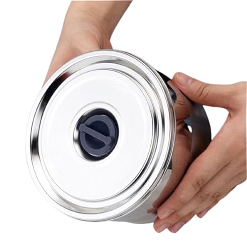 HIQIU 304 Edelstahl Versiegelter Crisper mit Deckel, luftdichte Behälter Brotdose, Lebensmittel Lagerung Essensbox Kühlschrank Versiegelter Gemüsebehälter Obstkiste Behälter für Reste (600ml) von HIQIU