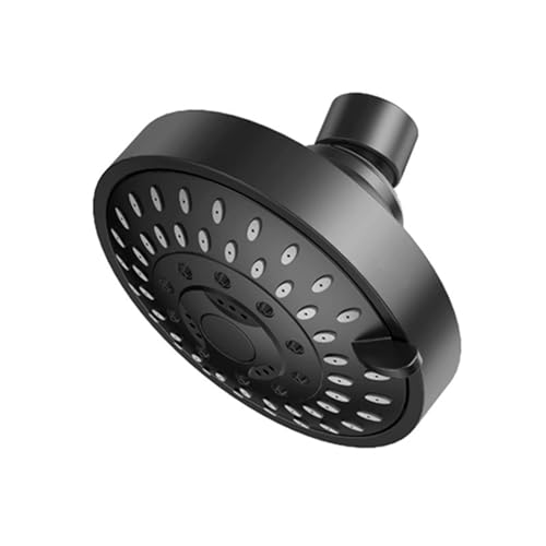 HIQIU Sparduschkopf, Duschkopf Hochdruck kopfbrause Duschen Ersatz, regendusche wassersparender Duschkopf 4 Zoll 5 Einstellung Verstellbarer Sprühkopf (Schwarz) von HIQIU