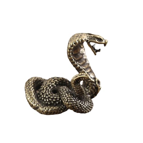 HIRAIDAI Messing Deko Statuen Retro-Messing-Cobra-Desktop Gegossenes Kupfer Bürodekoration Heimdekoration 45 X 37MM Bronze von HIRAIDAI