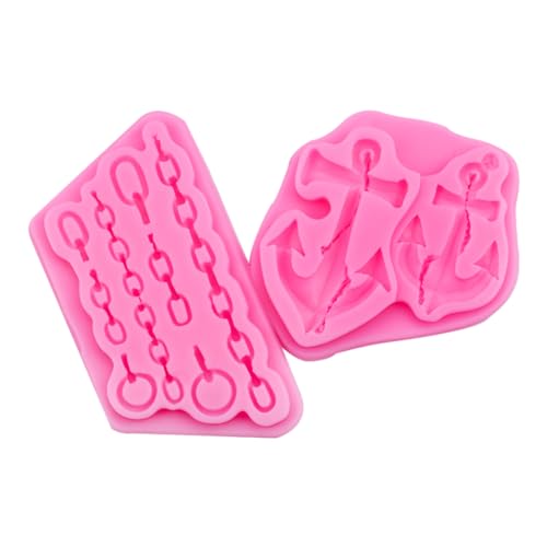 HIRAIDAI Kuchen Fondant Mold 2 Stück Beutelkette Eisenkette Anker Fondant Silikonform Dry Pace Schokoladenkuchen von HIRAIDAI