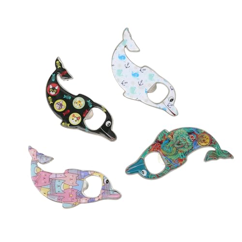 Lustige Magnete 4 Flaschenöffner Flaschenöffner Kühlschrankmagnete Magnetische Delfine Niedliche Selbstklebende Magnet Souvenirs von HIRAIDAI