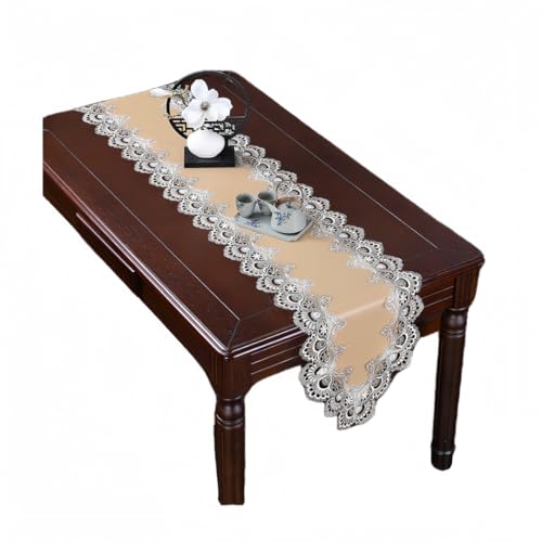 Tischläufer Mehrfarbige Couchtischunterlage, Waschbare Tischdecke Für Die Tv-Theke, Lange Tischdecke - Kaffeefarbe - 35X120cm (13,8X47,2 Zoll) von HIRAIDAI