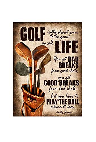 HISIMPLE Lustiges Kichern Metall-Blechschild Wanddekoration Männerhöhle Bar Golfclub Spielen Golf Metallmalerei Martin Metallschilder Blechmalerei 20 * 30 cm Bar Cafe KTV Home Wanddekoration von HISIMPLE