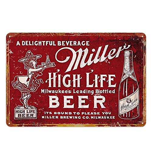 HISIMPLE Miller Best Beer Metallschild Schild Metall Vintage Pub Blechschild Metallplatte Wanddekoration für Bar Pub Club Man Cave Dekorative Platten von HISIMPLE