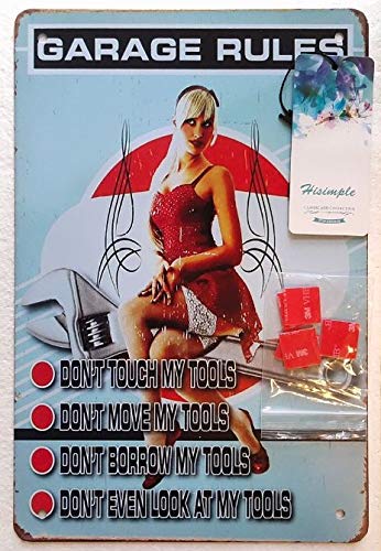Retro-Stil Mädchen Pin Up Sexy Girl Poster Auto Garage Auto Geschäft Man Cave Wanddekoration für Bars, Restaurants, Cafés Pubs, Bar Den Aluminium Schilder 30,5 x 20,3 cm (style0102) von HISIMPLE