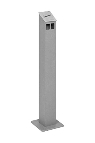 HISKA Standascher Aluminium Pulverbeschichtet (Grau Aluminium) | Groß für draußen | Freistehend | In 5 verschiedenen Farben von HISKA