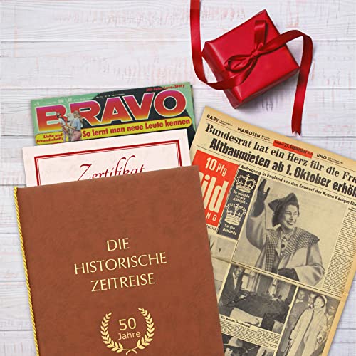 Historische Zeitung als Geschenkidee zum 50. Geburtstag: Zeitung vom Tag der Geburt inkl. Mappe mit Ihrer Personalisierung von Historia