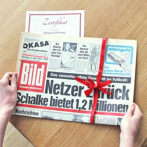 Historische Zeitung als Geschenkidee zum 80. Geburtstag: Zeitung vom Tag der Geburt inkl. Mappe mit Ihrer Personalisierung von Historia