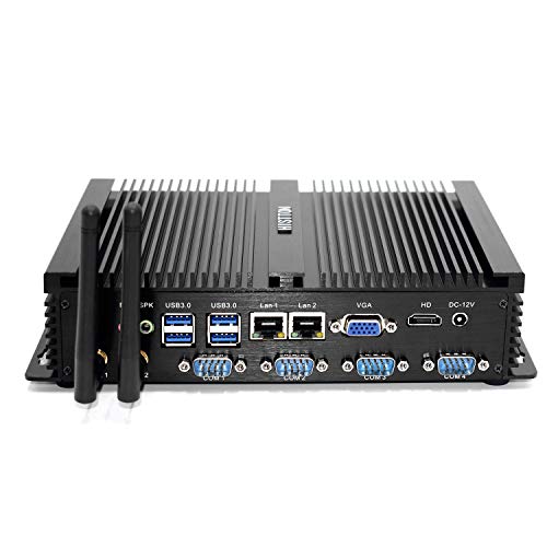 HISTTON Mini PC Lüfterlos Industrie PC Core i5-3317U 8GB RAM 256GB SSD, HD/VGA Dual Ausgang, 4 RS232 COM, 1000Mbps/LAN/WiFi, Mini Computer Windows 10 Pro von HISTTON