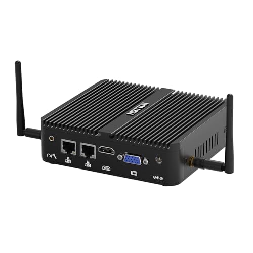 HISTTON N100 Mini PC Lüfterlos, DDR4 16GB RAM 512GB SSD, Industrie PC mit 2 RS232 COM, Dual LAN, WiFi 5, BT4.2, HDMI/VGA-Anschluss, Mini Desktop Computer Windows 11 Pro von HISTTON