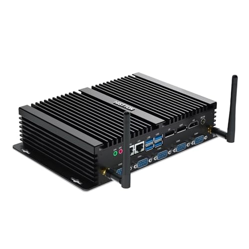 HISTTON Mini PC Lüfterlos Industrie PC Quad Core i5-8250U DDR4 8GB RAM 256GB SSD 4 RS232 COM+2 RS232/485 COM, 2 LAN, HD, DP, EDP, LPT, WiFi, Mini PC Windows 11 Pro von HISTTON