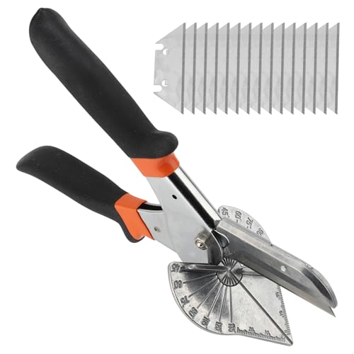 Gehrungsschere, 45 Bis 135 Grad Verstellbar Winkelschere, Kabelkanal Schneider Zum präzisen Schneiden von Weichholz Kunststoff PVC mit 15 Ersatzklingen Gehrungsschere, 45 Bis 135 Grad Verstellbar Winkelschere, Kabelkanal Schneider Zum präzisen Schneiden von Weichholz Kunststoff PVC mit 15 Ersatzklingen von HISUEKIG