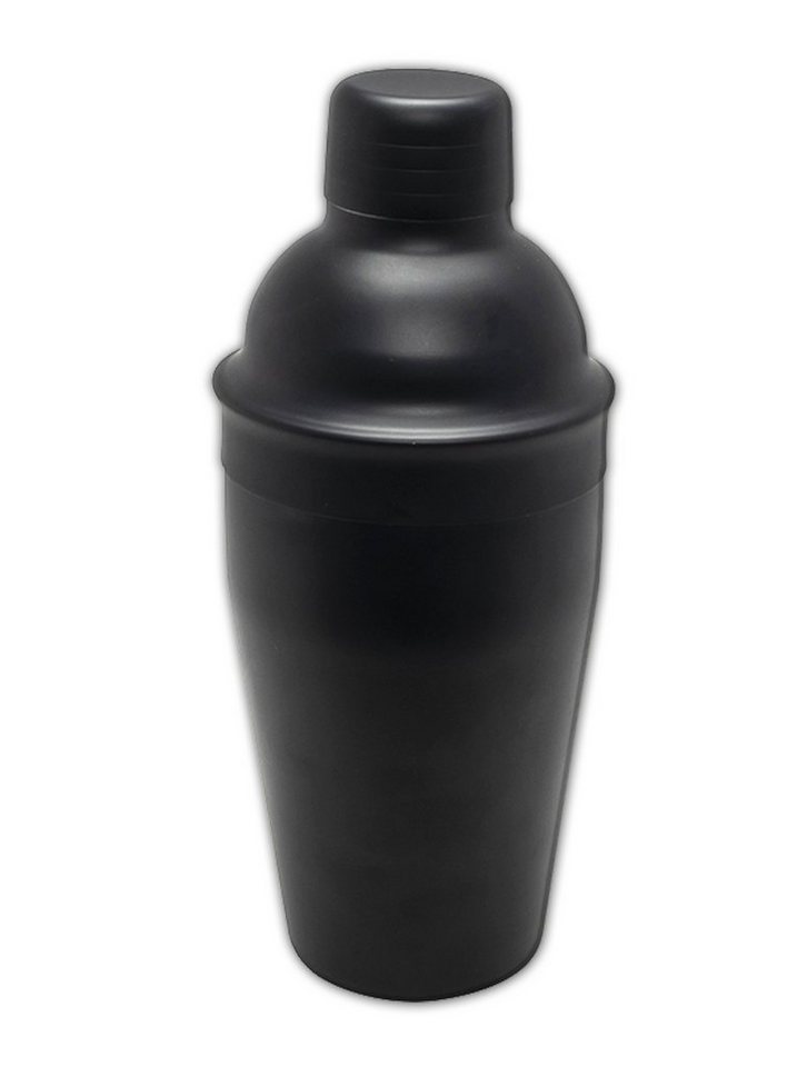 Cocktail Shaker COCKTAIL SHAKER 3-tlg Schwarz Edelstahl 500ml Cocktailmixer Barmixer Cocktailshaker 45 von HIT Trading