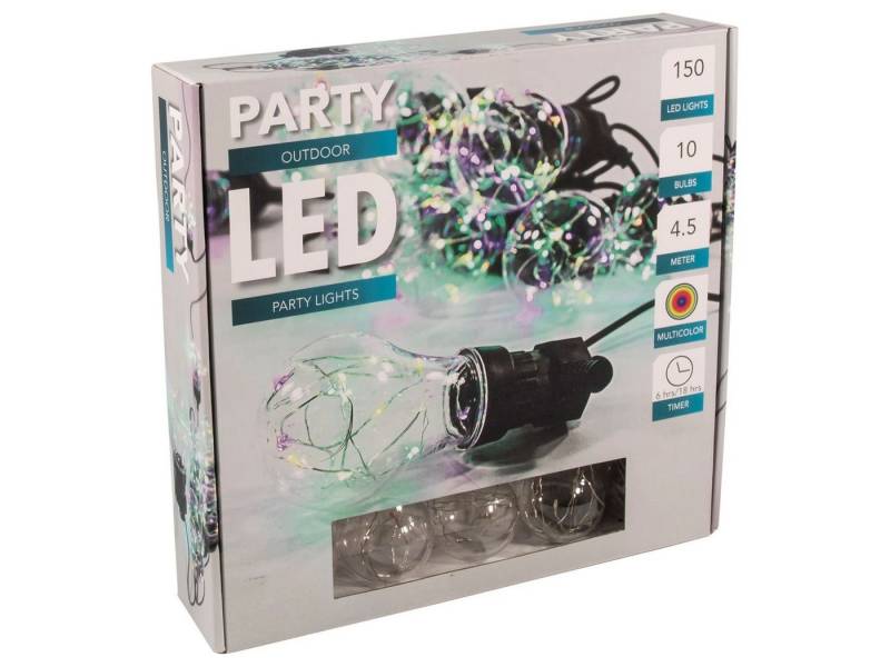 HIT Trading Lichterkette Party Outdoor LED Lichterkette bunt 10 Glühbirnen Partylichterkette von HIT Trading