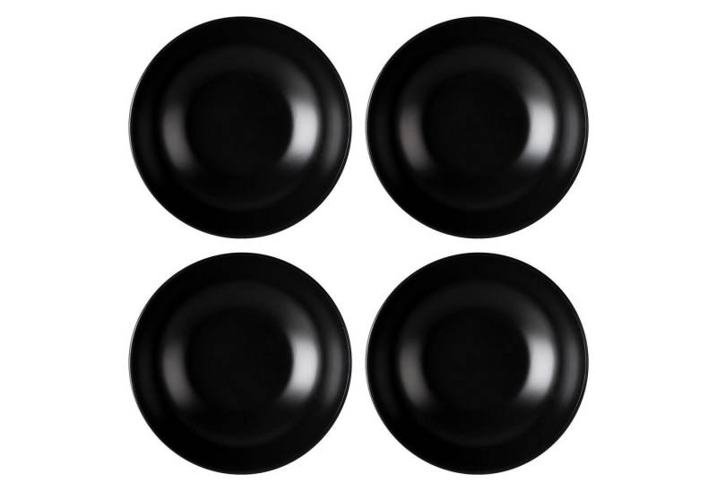 HIT Trading Dessertteller Frühstücksteller BRUNCH, Schwarz matt, Ø 21 cm, (4 St), Steingut von HIT Trading