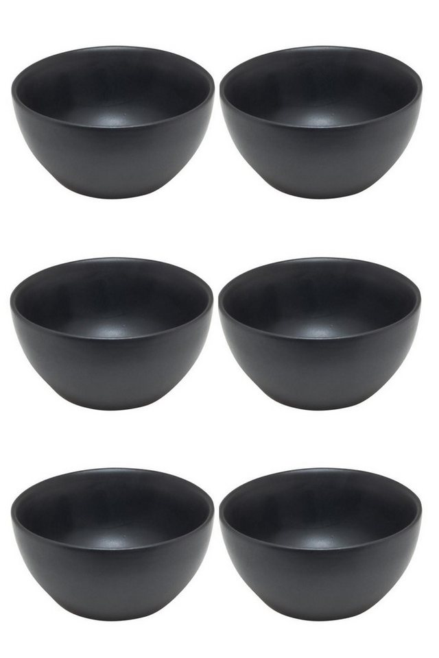 HIT Trading Dipschale BRUNCH, Ø 9,5 cm, Schwarz matt, Steingut, (Set, 6-tlg) von HIT Trading