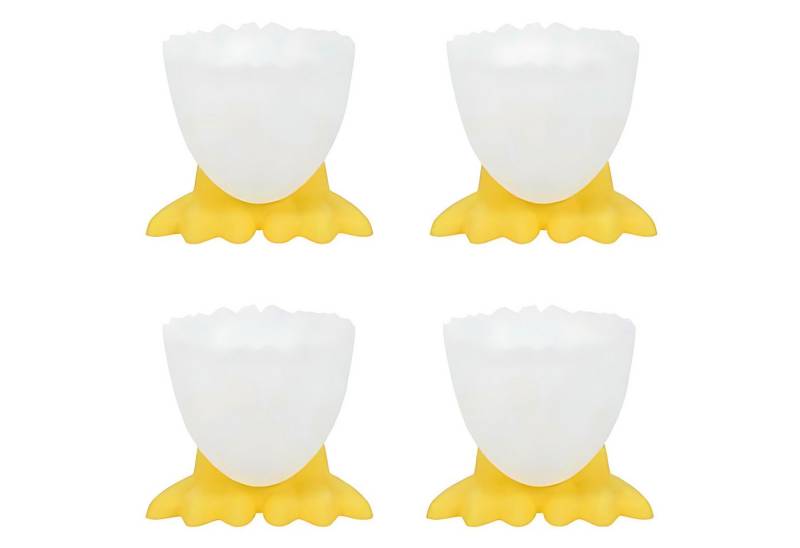 HIT Trading Eierbecher 4x EIERBECHER mit Hühnerfuß Kunststoff Eierhalter Eierbehälter Eier 97, (4-tlg), Eierständer Eierdop Huhn Ente 97 von HIT Trading