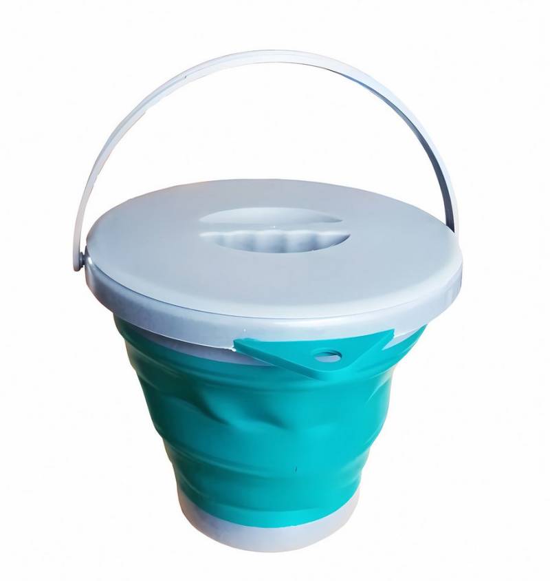 HIT Trading Falteimer Faltbarer EIMER mit Deckel 5L Griff Tragehenkel Falteimer 59, Aufhängeöse Putzeimer Campingeimer Wassereimer Angeleimer Camping von HIT Trading