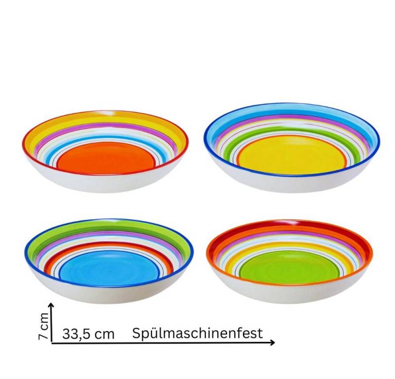HIT Trading Haushaltshobel Hübsche Dolomite Servierschüssel 3L Große Salatschüssel 34 cm Farbmix von HIT Trading