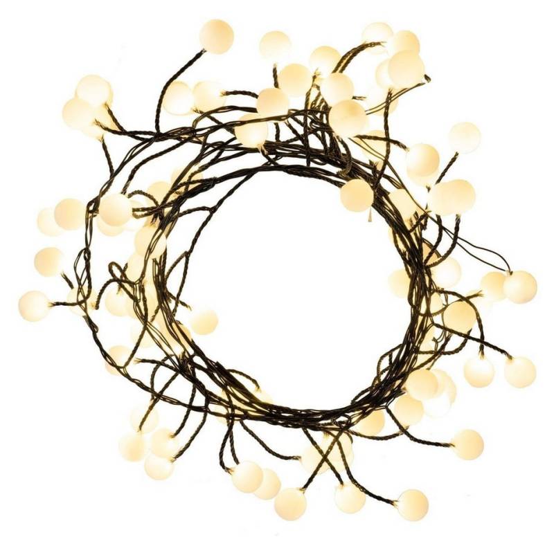 HIT Trading LED-Lichterkette ROUND, Länge 2 Meter, Schwarz, Weiß, 80-flammig, Drahtgeflecht, Kunststoff von HIT Trading