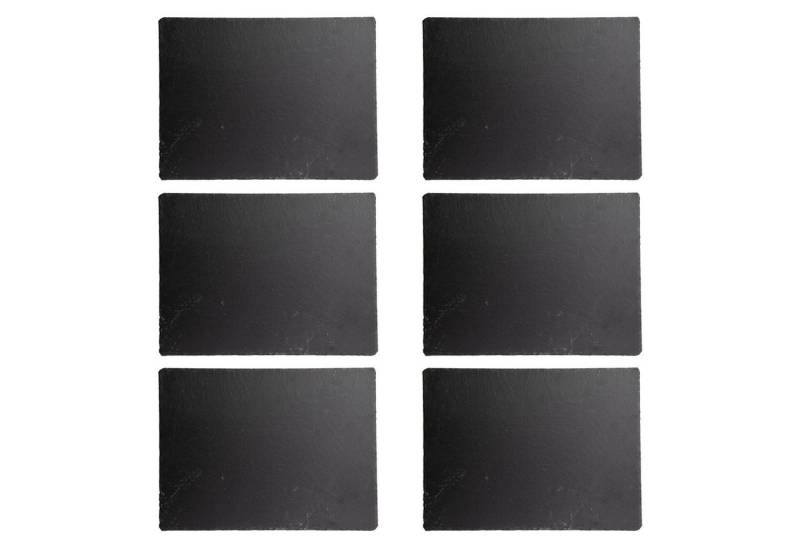 HIT Trading Platzteller Schieferplatten 6er Set RYLEE, Grau, B 40 cm von HIT Trading