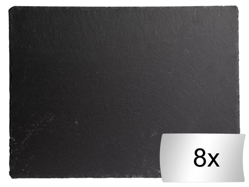 HIT Trading Platzteller Schieferplatten 8er Set RYLEE, Grau, B 40 cm von HIT Trading