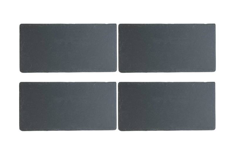 HIT Trading Servierplatte Schieferplatten 4er Set RYLEE, Grau, B 37 cm, Schiefer von HIT Trading