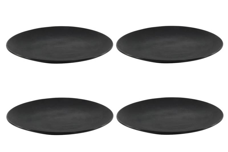 HIT Trading Speiseteller BRUNCH, Ø 27 cm, Schwarz matt, Porzellan, (4 St) von HIT Trading