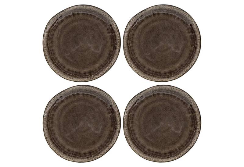 HIT Trading Speiseteller Speiseteller BROWNIE, 4er Set, Braun, Ø 27 cm, Keramik von HIT Trading