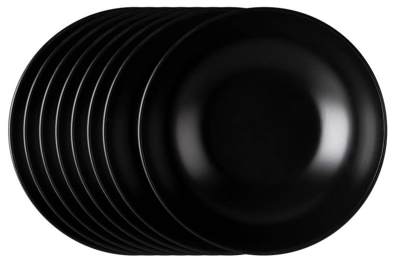 HIT Trading Suppenteller BRUNCH, Schwarz matt, Ø 20,5 cm, (8 St), Steingut von HIT Trading