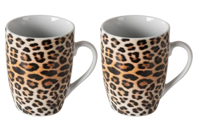 HIT Trading Tasse Kaffeetassen LEOPARD, 250 ml, Braun, Schwarz, Keramik, Keramik von HIT Trading