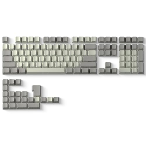 HITIME Grau Double Shot PBT Cherry Profile Custom Keycap Set 132 Keys für Cherry MX Switches Mechanical Keyboards (Only keycaps) von HITIME