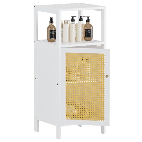 HITNET Kleiner Badezimmerschrank mit Rattantür (Weiß) von HITNET