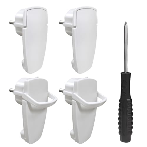 Schuko Stecker, Flachstecker Flach, Winkelstecker 230V, Stromstecker mit Klappgriff, Schutzkontakt-Stecker, Spritzwassergeschützt und Langlebig, IP44, Bruchfest, Weiß - 4 Stücke 4pcs - White Schuko Stecker, Flachstecker Flach, Winkelstecker 230V, Stromstecker mit Klappgriff, Schutzkontakt-Stecker, Spritzwassergeschützt und Langlebig, IP44, Bruchfest, Weiß - 4 Stücke 4pcs - White von HITRENDS