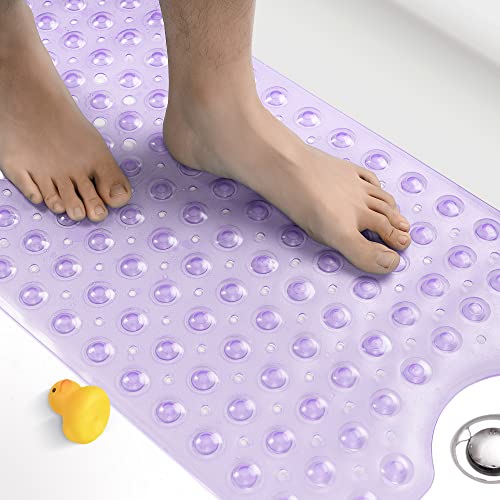 HITSLAM Badewannenmatte rutschfest, 101 x 40cm Extra Lange Antirutschmatte Badewanne, Duschmatte rutschfest BPA Frei, Schimmelresistent & Maschinenwaschbar Badematte, Violett von HITSLAM