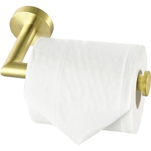 HITSLAM Toilettenpapierhalter, WC Edelstahl Klopapierhalter für Küche und Badzimmer Toilette Toilettenpapier (Gebürstet Messing) von HITSLAM