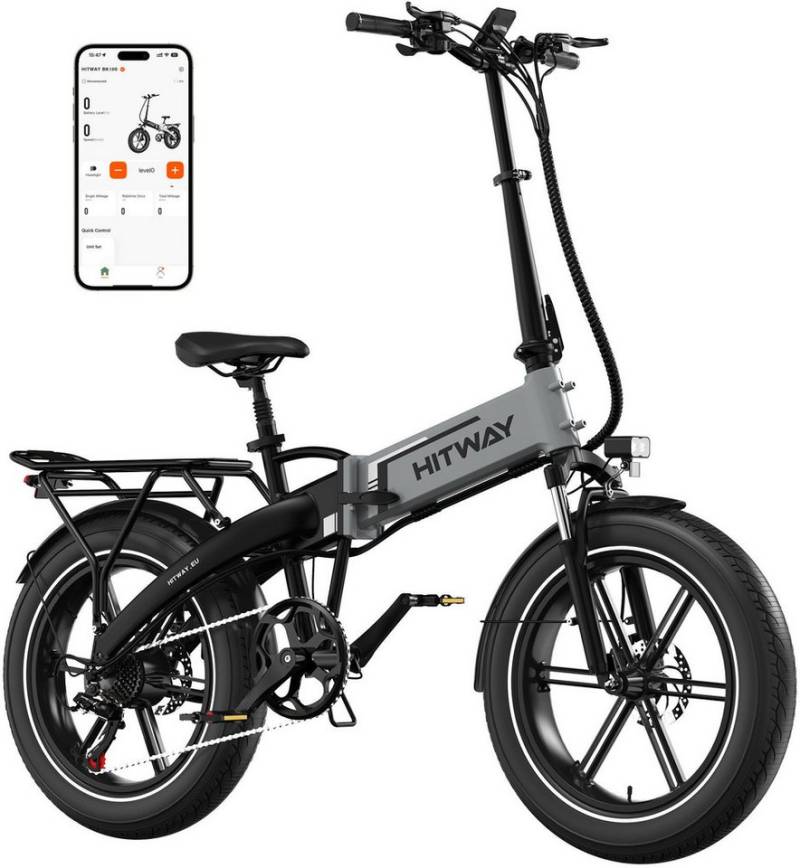 HITWAY E-Bike 20*4,0 zoll Elektrofahrrad mit 48V13Ah Akku Pedelec von HITWAY