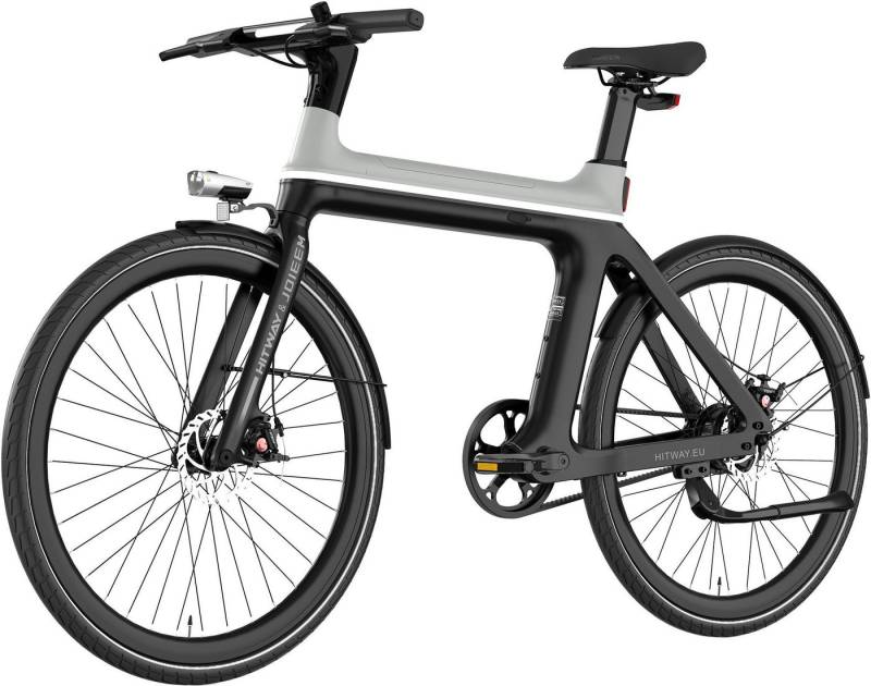 HITWAY E-Bike Cityrad 700C Elektrofahrrad mit 4G-GPS-Tracking, Max. 70km Reichweite, 1 Gang, Kettenschaltung, 250W Heckmotor, 345,6 Wh, (1 tlg), Samsung Akku Smart E-Citybike, Diebstahlschutzsystem & IPX5 von HITWAY