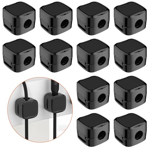 HIULLEN 12 Stück Kabelhalter Kabelclips, Verstellbare Kabel Organizer Magnetische Kabelmanagement, Schreibtisch Kabelmanagement, Selbstklebend Kabelhalter für Nachttisch, Ladekabeln, HDMI, Audiokabel HIULLEN 12 Stück Kabelhalter Kabelclips, Verstellbare Kabel Organizer Magnetische Kabelmanagement, Schreibtisch Kabelmanagement, Selbstklebend Kabelhalter für Nachttisch, Ladekabeln, HDMI, Audiokabel von HIULLEN