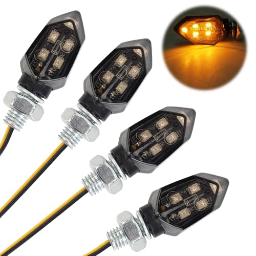 HIULLEN 4 Stück LED Motorrad Blinker, Miniblinker LED Blinker, 12V Mini Blinker E-geprüft Microblinker Universal, Motorrad Blinker Licht Wasserdicht Universal Scooter Quad Cruiser Off Road HIULLEN 4 Stück LED Motorrad Blinker, Miniblinker LED Blinker, 12V Mini Blinker E-geprüft Microblinker Universal, Motorrad Blinker Licht Wasserdicht Universal Scooter Quad Cruiser Off Road von HIULLEN