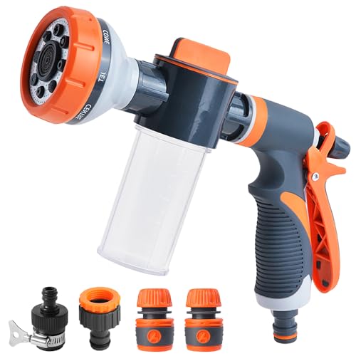 HIULLEN Gartenbrause, Garten Handbrause, Hochdruck Handsprüher Spritzpistole mit 8 Sprühbilder, Brausekopf Gartenbewässerung für Bewässerung Rasen Autowaschen Haustier Baden Bürgersteig Reinigung HIULLEN Gartenbrause, Garten Handbrause, Hochdruck Handsprüher Spritzpistole mit 8 Sprühbilder, Brausekopf Gartenbewässerung für Bewässerung Rasen Autowaschen Haustier Baden Bürgersteig Reinigung von HIULLEN