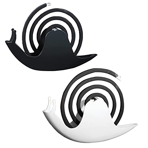 HIULLEN Kreativer Moskito Spulenhalter, 2 PCS Schnecken Mückenspirale Halter, Mückenspirale Behälter, Mosquito Coil Holder Für drinnen und draußen geeignet (Schwarz ＆ Weiss) von HIULLEN