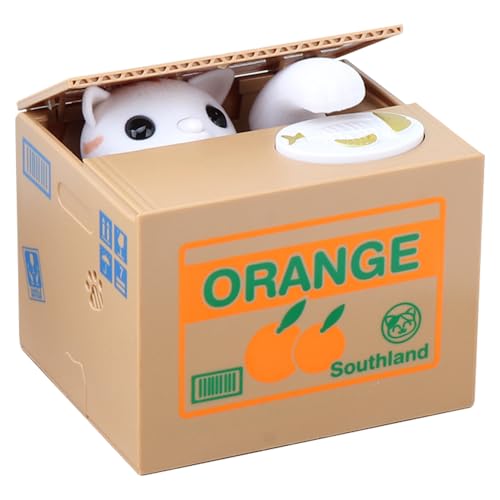 HIULLEN Spardose für Kinder, Pinkgarden Karikatur Katze Spardose für Kinder, Elektronisches Sparschwein, Spardosen Kinder Junge, Lustige Spardose für Kinder Spielzeug Geburtstag Geschenk(Weiß) von HIULLEN