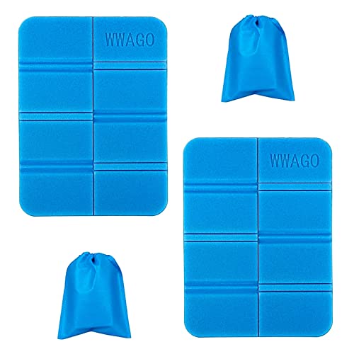 HIUOUIH Faltbares Sitzkissen Outdoor Kissen 2 Stück Wasserdicht Spielplatz Matte Wandern Stadion Thermal Sitzunterlage Sitzmatte Unterwegs für Garten Hiking Camping Picknick Wandern, Blau von HIUOUIH