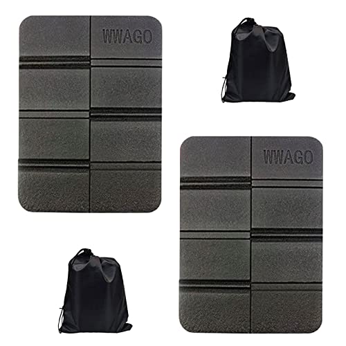 HIUOUIH Faltbares Sitzkissen Outdoor Kissen 2 Stück Wasserdicht Spielplatz Matte Wandern Stadion Thermal Sitzunterlage Sitzmatte Unterwegs für Garten Hiking Camping Picknick Wandern, Schwarz von HIUOUIH